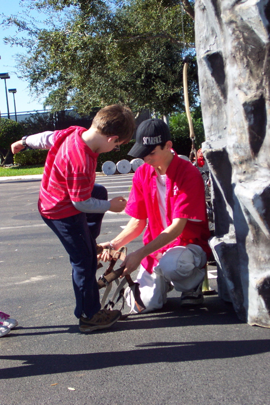 Suiting up for the Rock Climb